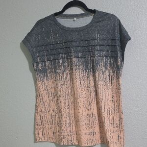 Grayish Green and Pink Women's Top